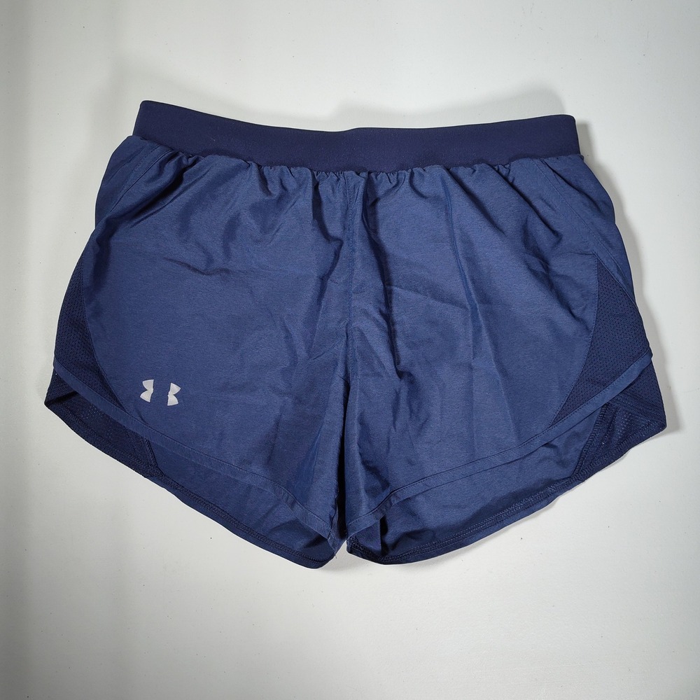Under Armour Womens Fly By 2.0 Running Shorts Navy Blue HeatGear Small SM